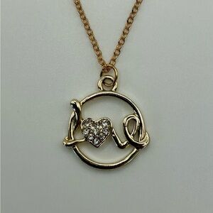 NWT Betsey Johnson Gold-Tone Love Pendant Necklace
